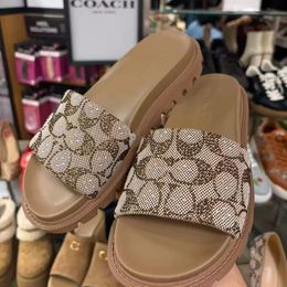 1:1 sandals Diamond sandals Slippers Correct Version Designer Margot Sandals Women Kitten Heels C Beach Summer Luxury Denim Leather Slippers Fall Pumps
