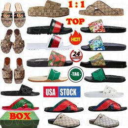 with box 1:1 guccigucci slides women designer sandals luxury sandal women sliders flip flops Platform Shoes slippers designer women Strap Buckle Thick Heel Sandals