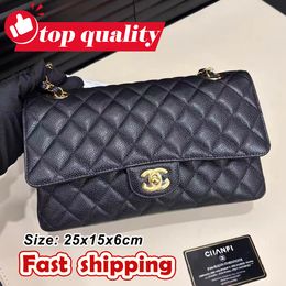 1:1 chanelbag luxury bag designer bag Caviar Women's Fashion bag Crossbody BagsDesigner Bags 2026 Trends High Quality sheepskin cf Flap handbag