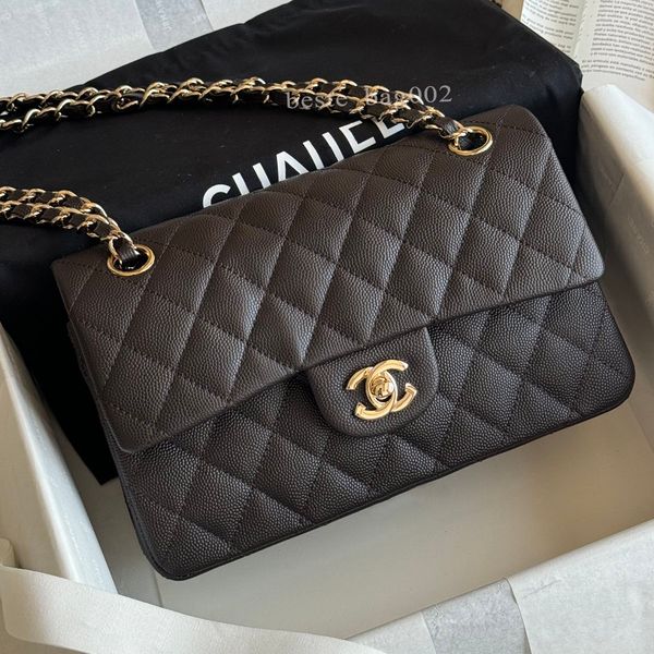 10A Caviar cf Classic Designer bags Shoulder Bag Sheepskin Women's Crossbody Bags Diamond Pattern Metal Chain Doube C Letters Flap Closure Handbag chanel25 bag