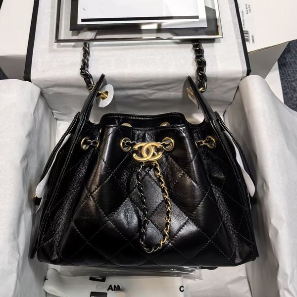 NEW designer bag luxury bag luxury high quality caviar sheepskin shoulder bag purse crossbody bag women diamond grid chain capacity bucket cowhide gold sac wallet